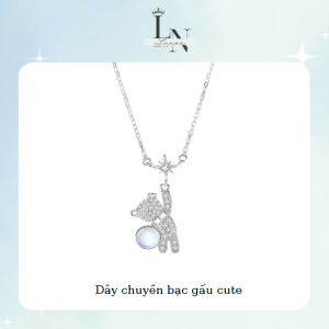 Dây chuyền bạc gấu cute