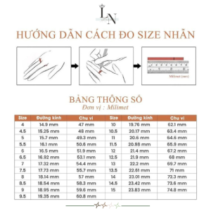 Bảng đo size nhẫn